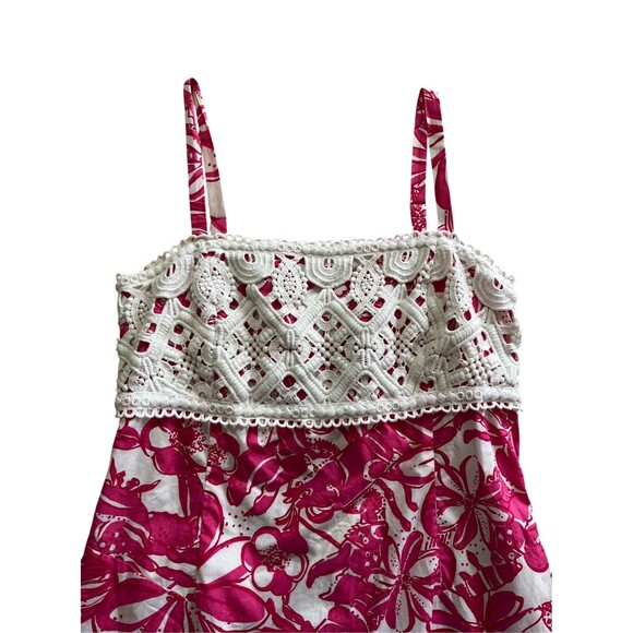 Lilly Pulitzer Dress Jubilee Coronado Pink Lobster Crochet Size 8 - Picture 11 of 12